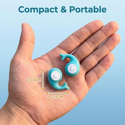 Swimming Ear Plugs for Adults - Dolphin Design Won't Fall Out – 4-Layer Water Seal Reusable Silicone – with Cases for Surfing Pool Shower(4 Pairs) in Kuwait