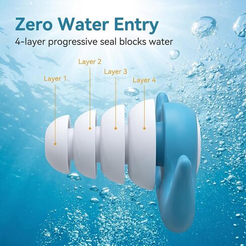 Swimming Ear Plugs for Adults - Dolphin Design Won't Fall Out – 4-Layer Water Seal Reusable Silicone – with Cases for Surfing Pool Shower(4 Pairs) in Kuwait