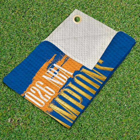منشفة الجولف Northwest New York Knicks 2026 NBA Champions Waffle Golf، نسيج من الألياف الدقيقة مرخص رسميًا، ملحقات تنظيف النادي الماصة، مشبك حلقة تسلق، 16 × 25 بوصة in Kuwait