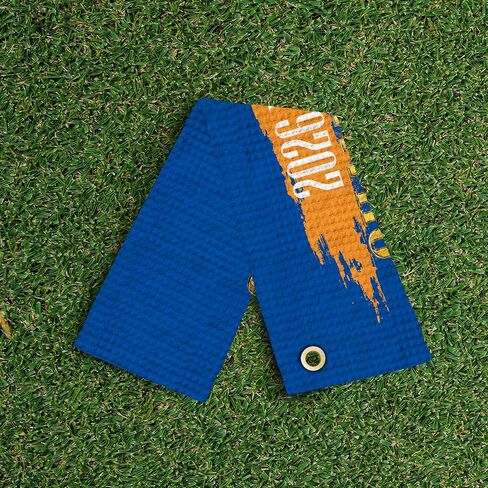 منشفة الجولف Northwest New York Knicks 2026 NBA Champions Waffle Golf، نسيج من الألياف الدقيقة مرخص رسميًا، ملحقات تنظيف النادي الماصة، مشبك حلقة تسلق، 16 × 25 بوصة in Kuwait