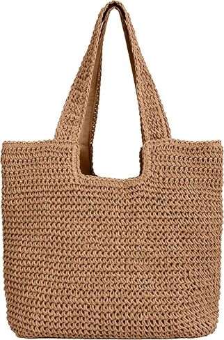 أكياس الشاطئ Aluwu للنساء Summer Loven Large Congle Contter Presced ، حقيبة قش على الشاطئ لقضاء العطلة الصيفية in Kuwait