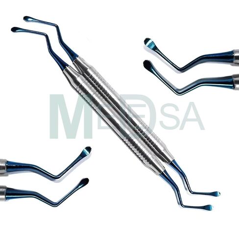 مجموعة أدوات لوكاس للأسنان مكونة من 6 قطع - 4 قطع بمقاسات خاصة 2.5 ملم - 3.0 ملم - 3.5 ملم - 3.7 ملم - قطعتان من أدوات كيرت لوكاس الصغيرة - أدوات معالجة اللثة - مقبض مجوف خفيف الوزن - مطلي بالتيتانيوم in Kuwait