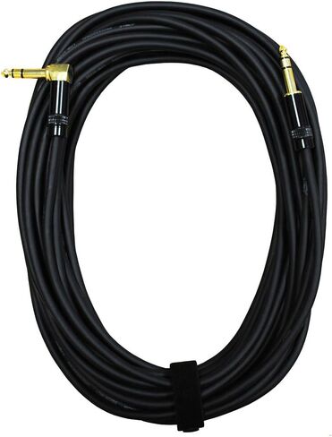 Audio2000'S E26150 50 قدم مطلي بالذهب 1/4 بوصة TRS من الزاوية اليمنى إلى مطلي بالذهب 1/4 بوصة TRS مستقيم الصوت/التصحيح/المسرح/كابل إعادة الترميز (طول كل كابل: 50 قدمًا) in Kuwait