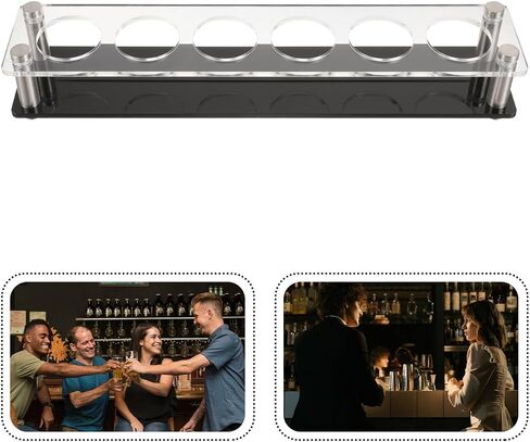Toyvian Acrylic Shot Glass Holder Tray, 6 Slots Heavy Duty Shot Glasses Server Rack Carrier for Bar Home Gathering Party Festival Nightclub in Kuwait