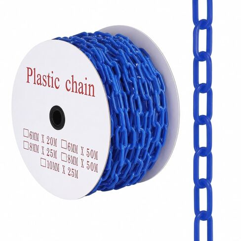 240FT Plastic Chain Links, High Visibility Safety Barrier with 50 s Hooks, Crowd Control for Parking, Driveways, Queue Lines, Construction; UV Resistant, Rustproof, Easy Install in Kuwait