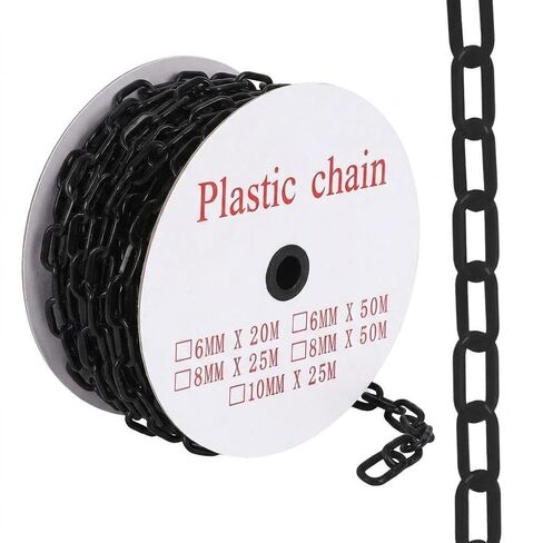 240FT Plastic Chain Links, High Visibility Safety Barrier with 50 s Hooks, Crowd Control for Parking, Driveways, Queue Lines, Construction; UV Resistant, Rustproof, Easy Install in Kuwait