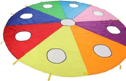 Mini Umbrella Parachute Play Set with 9 Holes - Round Inflatable Stick Pounding Game for Outdoors, Durable Polyester Material for Kindergarten and Parent-Child Activities in Kuwait