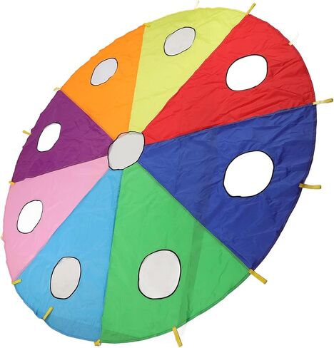 Mini Umbrella Parachute Play Set with 9 Holes - Round Inflatable Stick Pounding Game for Outdoors, Durable Polyester Material for Kindergarten and Parent-Child Activities in Kuwait
