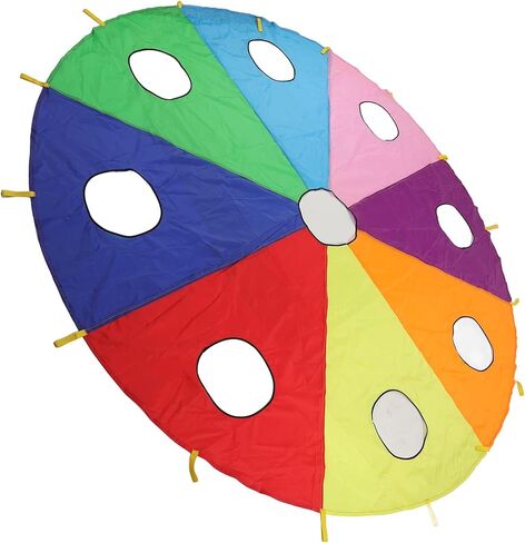 Mini Umbrella Parachute Play Set with 9 Holes - Round Inflatable Stick Pounding Game for Outdoors, Durable Polyester Material for Kindergarten and Parent-Child Activities in Kuwait