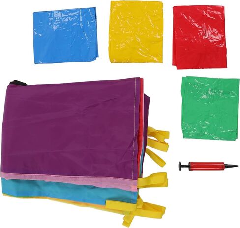 Mini Umbrella Parachute Play Set with 9 Holes - Round Inflatable Stick Pounding Game for Outdoors, Durable Polyester Material for Kindergarten and Parent-Child Activities in Kuwait