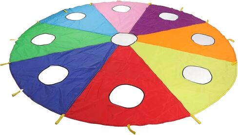 Mini Umbrella Parachute Play Set with 9 Holes - Round Inflatable Stick Pounding Game for Outdoors, Durable Polyester Material for Kindergarten and Parent-Child Activities in Kuwait