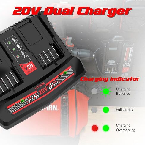 استبدال AYTXTG CMCB104 لشاحن بطارية Craftsman 20V، متوافق مع بطارية ليثيوم Craftsman 20V Max V20 CMCB202 CMCB204 CMCB201 CMCB206 CMCB209 in Kuwait