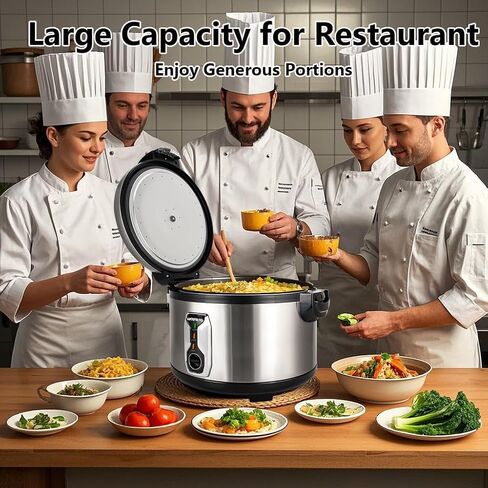 16L Commercial rice cooker 90 cups cooked Large Stainless Steel rice Commercial for 65-75 people 1550W Electiric Rice Warmer, with One-Touch Operation | Auto Keep Warm| Non-Stick Inner Pot in Kuwait