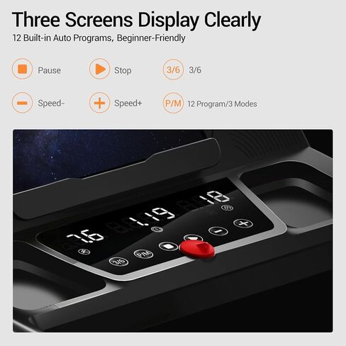16% Treadmills for Home with Handle, 3 in 1 Portable Treadmill with Incline, Foldable Treadmill with Three Screen, 12 Preset Programs, 400LBS in Kuwait