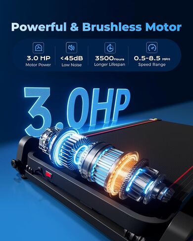 LIJIUJIA Treadmill for Home,Treadmills with 0%-15% Auto Incline,3HP Brushless,300 LBS,LED Display,Pulse Monitor in Kuwait