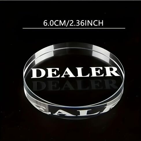 [3pcs ] Crystal Poker Dealer Button, Dealer, Big Blind, Small Blind, Round Dealer Button for Poker Card, Ceramic Large and Small Blindness Blind, Can be Reused in Kuwait