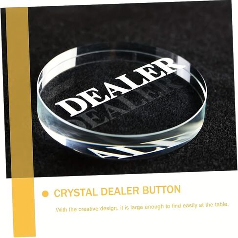 [3pcs ] Crystal Poker Dealer Button, Dealer, Big Blind, Small Blind, Round Dealer Button for Poker Card, Ceramic Large and Small Blindness Blind, Can be Reused in Kuwait