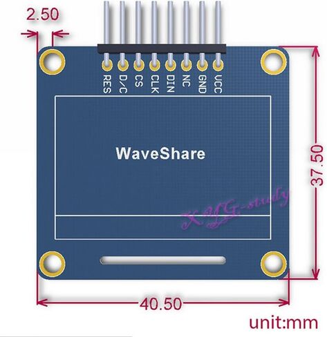 1.3 بوصة OLED (B) SH1106 128*64 SPI I2C واجهة وحدة عرض زرقاء عمودية مستقيمة @ XYG in Kuwait