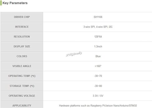 1.3 بوصة OLED (B) SH1106 128*64 SPI I2C واجهة وحدة عرض زرقاء عمودية مستقيمة @ XYG in Kuwait