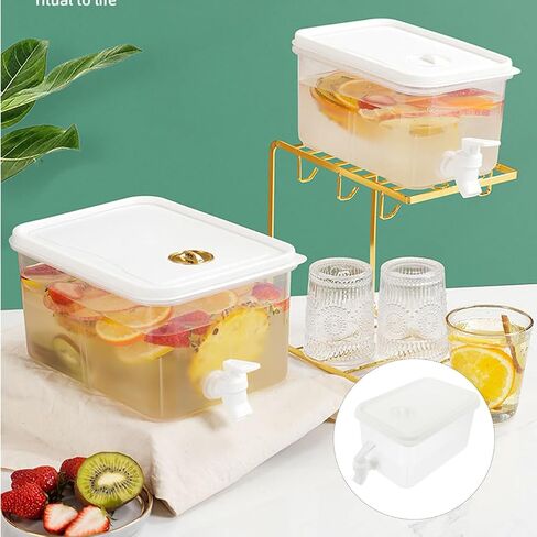 Alipis Drink Dispenser with Spigot Household Beverage Dispenser for Fridge 0.92 Gallon Plastic Drink for Parties Heat Resistant Water Jug for Lemonade Juice Iced Tea in Kuwait