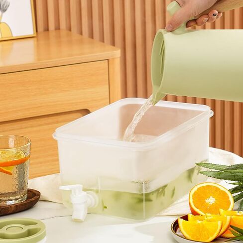 Alipis Drink Dispenser with Spigot Household Beverage Dispenser for Fridge 0.92 Gallon Plastic Drink for Parties Heat Resistant Water Jug for Lemonade Juice Iced Tea in Kuwait