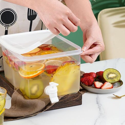 Alipis Drink Dispenser with Spigot Household Beverage Dispenser for Fridge 0.92 Gallon Plastic Drink for Parties Heat Resistant Water Jug for Lemonade Juice Iced Tea in Kuwait