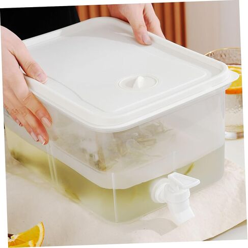 Alipis Drink Dispenser with Spigot Household Beverage Dispenser for Fridge 0.92 Gallon Plastic Drink for Parties Heat Resistant Water Jug for Lemonade Juice Iced Tea in Kuwait