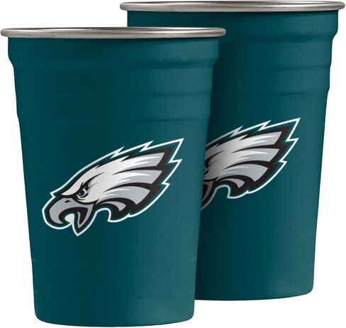 FOCO Unisex NFL Team Logo 2 Pack Reusable Stainless Steel 16 oz Tumbler Cup in Kuwait