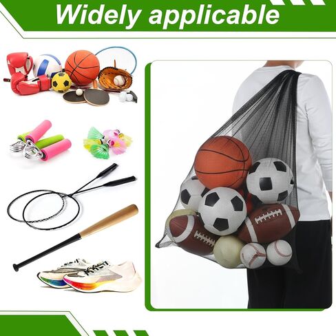 SHENLIU 6 Pack Extra Large Sports Ball Bag Mesh, 30" x 40" Drawstring Sports Soccer Basketball Bag with Adjustable Shoulder Strap Heavy Duty Sport Net Sack forFootball Volleyball Gym Equipment in Kuwait