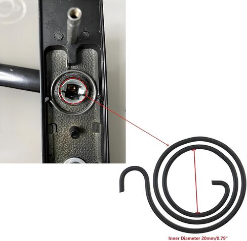 2.5 Return Hook End Door Handle Torsion Spring Replacement, 0.79" ID & 1.2" OD, Flat Coil Spiral Spring for Flylock & Lever Handles, Internal Lock Repair, 12Pcs Black in Kuwait