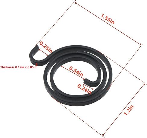 2.5 Return Hook End Door Handle Torsion Spring Replacement, 0.79" ID & 1.2" OD, Flat Coil Spiral Spring for Flylock & Lever Handles, Internal Lock Repair, 12Pcs Black in Kuwait