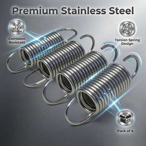 4 Pack 274-1-SS Stainless Steel Ratchet Dog/Pawl Spring for Hose/Cable Reel | 4 Pcs 274-1-SS Replacement Dog Springs, Torsion Pawl Spring, Fits for Mechanical Latch, Coupler, Winch & Clutch Assembly in Kuwait