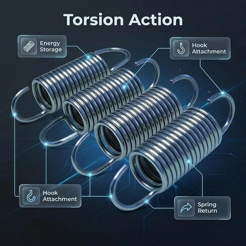 4 Pack 274-1-SS Stainless Steel Ratchet Dog/Pawl Spring for Hose/Cable Reel | 4 Pcs 274-1-SS Replacement Dog Springs, Torsion Pawl Spring, Fits for Mechanical Latch, Coupler, Winch & Clutch Assembly in Kuwait