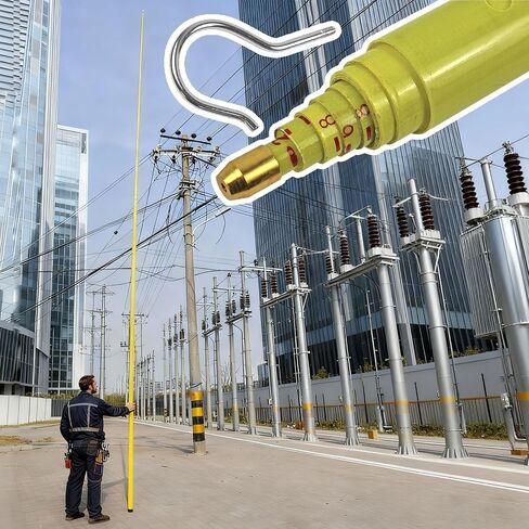 قضيب قياس ارتفاع قابل للتعديل لفحص فجوات خط الطاقة، عمود قياس كهربائي مقاوم للجهد 35 كيلو فولت - 500 كيلو فولت (26 قدمًا / 8 مترًا) - أداة دقيقة للسلامة والدقة in Kuwait