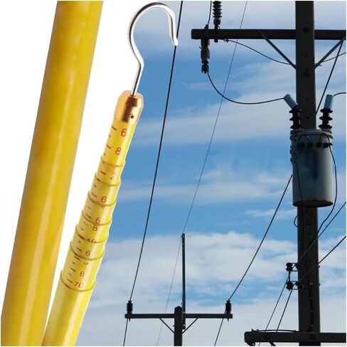High Voltage Insulated Measuring Rod - 49.2ft Safety Insulation Pole with Handle for Power Line Inspections & Land Surveying, Lightweight & Durable (2pcs) in Kuwait