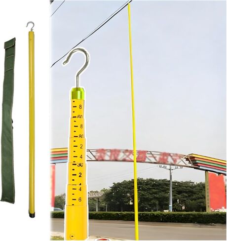 Telescoping Insulated Measuring Rod 1.35-1.66m, Extendable Multicolor Grade Stick for Forestry & Power Utility, Durable & Lightweight, Min Length 63.8in (1.62m) in Kuwait