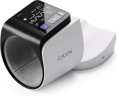 جهاز قياس ضغط الدم CAVN للاستخدام المنزلي، جهاز قياس ضغط الدم بدون لف مع تصميم نفق الذراع، تشغيل بلمسة واحدة، شاشة كبيرة، يناسب أذرع مقاس 8.7 بوصة - 15.7 بوصة، 4 مستخدمين × 199 ذاكرة، USB-C أو يعمل بالبطارية in Saudi Arabia
