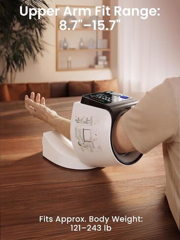 CAVN Blood Pressure Monitor for Home Use, No-Wrap BP Monitor with Arm Tunnel Design, One-Touch Operation, Large Display, Fits 8.7"-15.7" Arms, 4 Users x 199 Memory, USB-C or Battery Powered in Kuwait