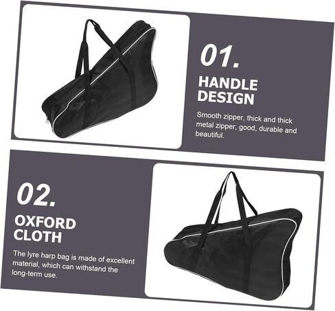 Padded Oxford Cloth Harp Storage Bag for 19 String Lyre Thickened Carrying Case Shoulder Strap Sturdy and Convenient Music Instrument Bag in Kuwait