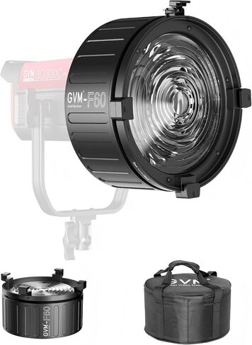 GVM F40 Fresnel Lens with Bowens Mount, Dual-Lens Design for COB Video Light, Continuous Output Lighting for Photography Filming, Lighting Shaping Tool for Video Recording in Saudi Arabia