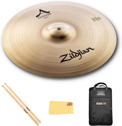 Zildjian A20533 17 بوصة صنج سريع التصادم مخصص | حزمة مع أعواد الطبل، وحقيبة أعواد الطبل، وقماش تلميع أوستن بازار in Kuwait