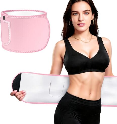 Waist Trainer for Women, Silver Nano Sweat Training Band, Adjustable Belly Wrap for Workout & Postpartum Support in Kuwait