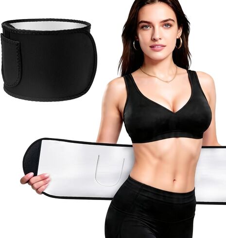 Waist Trainer for Women, Silver Nano Sweat Training Band, Adjustable Belly Wrap for Workout & Postpartum Support in Kuwait