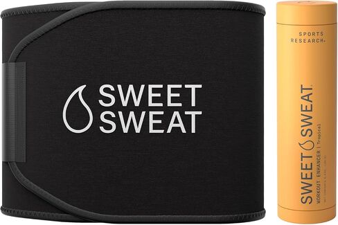 Sports Research® Waist Trimmer Pack - Sweet Sweat Waist Trimmer Extra-Coverage (Large) & Tropical Workout Enhancer Roll-On Gel (6.4oz) in Saudi Arabia
