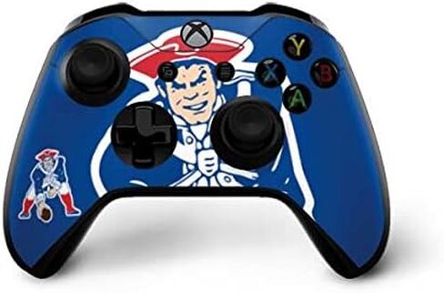 ملصق Skinit المخصص للألعاب متوافق مع وحدة تحكم Xbox One X - تصميم شعار NFL New England Patriots Retro المرخص رسميًا in Kuwait