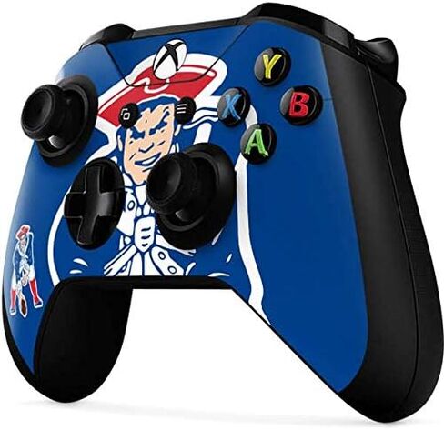 ملصق Skinit المخصص للألعاب متوافق مع وحدة تحكم Xbox One X - تصميم شعار NFL New England Patriots Retro المرخص رسميًا in Kuwait