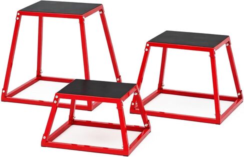 Heavy-Duty Steel Plyo Boxes, Plyometric Jump Box Set for Home Gym – Anti-Slip Rubber Pad, High Stability, 550lbs Capacity – Strength & Conditioning Equipment – 12/18/24 inch Step Platforms, Retacgular in Kuwait