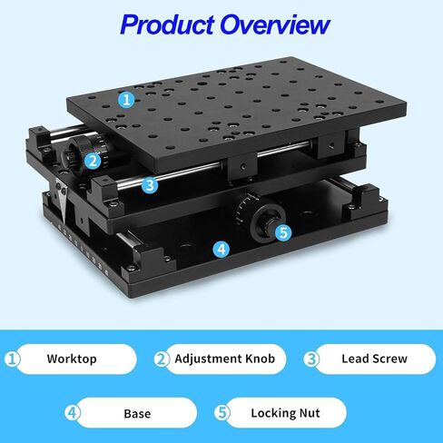 المرحلة الخطية للمحور XY اليدوي 300 مم، طاولة منزلقة دقيقة 140 * 80 مم، تحميل 30 كجم، طاولة عمل ثنائية الأبعاد، ضبط زاوية الضبط الدقيق للدوار اليدوي، منصة دوارة للوحة الفهرسة in Kuwait