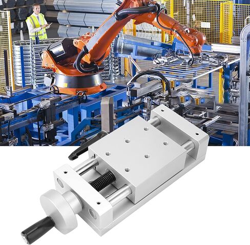 KA80 Aluminum Alloy Manual Linear Sliding Table, 80x80mm Roller Stage, Anodized Surface, 50mm Stroke for Production Machinery and Precision Measurement in Kuwait