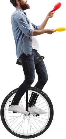 Outdoor Wheel Unicycle 24 Inch Black, Height Adjustable One Wheel Bike, Single Wheel Bicycle for Adults Teens, Beginner Freestyle Unicycle with Alloy Rim in Kuwait
